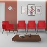 Kit 3 Poltrona para Sala Nina Platinum Decor Vermelha - 2