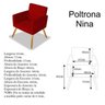 Kit 3 Poltrona para Sala Nina Platinum Decor Vermelha - 4