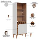Ver imagem 5 de Kit Aparador Buffet Bar Living com Cristaleira Adega Julia C04 Off White Matte Freijó - Lyam Decor