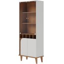 Ver imagem 5 de Kit Aparador Buffet Bar Living com Cristaleira Adega Julia C04 Off White Matte Freijó - Lyam Decor