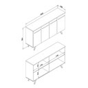Ver imagem 5 de Buffet Retrô com 4 Portas - Preto/Rústico