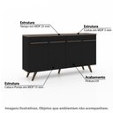 Ver imagem 2 de Buffet Retrô com 4 Portas - Preto/Rústico
