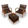 Conjunto de Poltronas Madeira Cumaru - 2 Poltronas + 1 Mesa Centro - 1