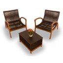 Ver imagem 1 de Conjunto de Poltronas Madeira Cumaru - 2 Poltronas + 1 Mesa Centro