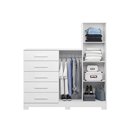 Ver imagem 3 de Cômoda com Espelho 5 Gavetas 2 Portas New Master - Móveis Albatroz - Branco