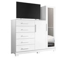 Ver imagem 4 de Cômoda com Espelho 5 Gavetas 2 Portas New Master - Móveis Albatroz - Branco