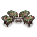 Ver imagem 1 de Conjunto de Poltronas Fibra Sintética 19 - 4 Poltronas + 1 Mesa Centro - Tecido Saquarema