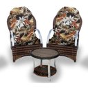 Ver imagem 1 de Conjunto de Poltronas Fibra Sintética Pequim Alumínio - 2 Poltronas + 1 Mesa Centro - Tecido Revieir