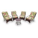 Ver imagem 1 de Conjunto de Poltronas Fibra Sintética Espreguiçadeira Promo - 4 Poltronas + Mesa Centro - Tecido Saq