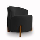 Ver imagem 4 de Poltrona Orgânica Pé de Madeira para Sala Confortável e Reforçada Bouclé