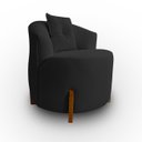 Ver imagem 3 de Poltrona Orgânica Pé de Madeira para Sala Confortável e Reforçada Bouclé