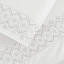 Ver imagem 3 de Conjunto de Lencol Casal King Size London Bordado Inglês 200 Fios 04 Pçs:off White