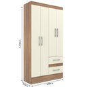 Ver imagem 5 de Quarto Completo com Guarda-Roupa 4 Portas e 2 Gavetas e Cômoda 4 Gavetas e 1 Porta Colorido/Castanho/Off-White
