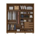 Ver imagem 2 de Guarda-Roupa Roupeiro de Casal Seoul com Pés 2 Portas com 2 Espelhos Amêndola