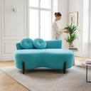 Ver imagem 2 de Namoradeira Sofá Feijão Lounge 120cm Orgânica Suede Azul Turquesa