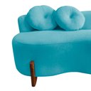 Ver mais imagens de Namoradeira Sofá Feijão Lounge 120cm Orgânica Suede Azul Turquesa