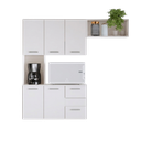 Ver imagem 4 de Armário de Cozinha Compacto com Nicho para Micro-ondas, 5 Portas e 2 Gavetas Branco