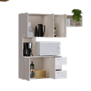 Ver imagem 5 de Armário de Cozinha Compacto com Nicho para Micro-ondas, 5 Portas e 2 Gavetas Branco