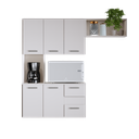 Ver imagem 3 de Armário de Cozinha Compacto com Nicho para Micro-ondas, 5 Portas e 2 Gavetas Branco