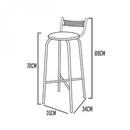 Banqueta Alta Bali Fabone Móveis - 2