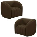 Ver imagem 1 de Kit 2 Poltronas Decorativa para Sala 112cm Meris M22 Veludo Marrom - Mpozenato