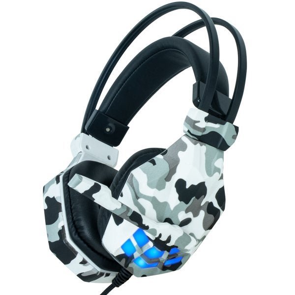 FONE HEADSET GAMER CAMUFLADO C/ MICROFONE E LED BRANCO USB