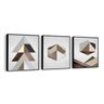 Conjunto 3 Quadros Decorativos 58x58 Cm Formas Em Tons De Marrom E Cinza - 1