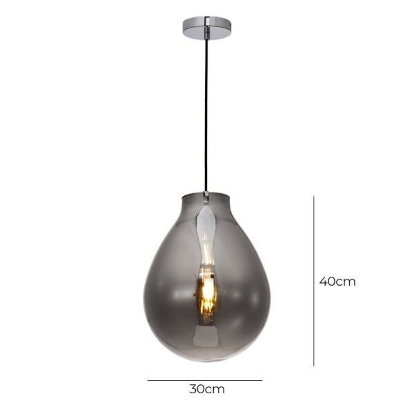 Lustre Pendente Skylight Tommy P Fumê E27 Bivolt - 3