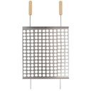 Ver imagem 2 de Grelha Moeda Mor Churrasco 40x50 Cm Inox Com Cabo De Madeira