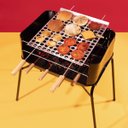 Ver mais imagens de Grelha Moeda Mor Churrasco 40x50 Cm Inox Com Cabo De Madeira