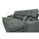 Ver imagem 4 de Sofá Retrátil e Reclinável 2.12M com Molas Cama Inbox Estilo Suede Velusoft Cinza