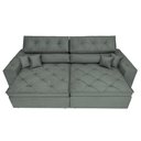 Ver imagem 5 de Sofá Retrátil e Reclinável 2.12M com Molas Cama Inbox Estilo Suede Velusoft Cinza