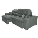 Ver mais imagens de Sofá Retrátil e Reclinável 2.12M com Molas Cama Inbox Estilo Suede Velusoft Cinza