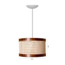 Ver imagem 1 de Lustre Pendente Rústico Madeira e Telinha Oriental Moderno:luminária Palha/fio Branco