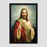 Quadro Jesus Cristo Vinil Moldura Preta 30X20Cm - 1