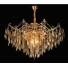 Lustre Pendente Dourado com Cristais Âmbar 12E14 95cm - 1