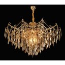 Ver imagem 1 de Lustre Pendente Dourado com Cristais Âmbar 12e14 95cm