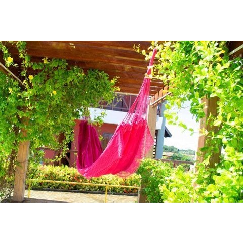 Rede de Dormir Casal Sol a Sol Brim Pink