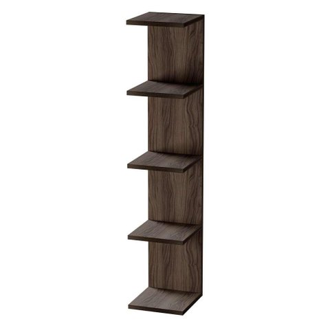 Torre de Prateleira Nogal Estante Multiuso Sala Quarto