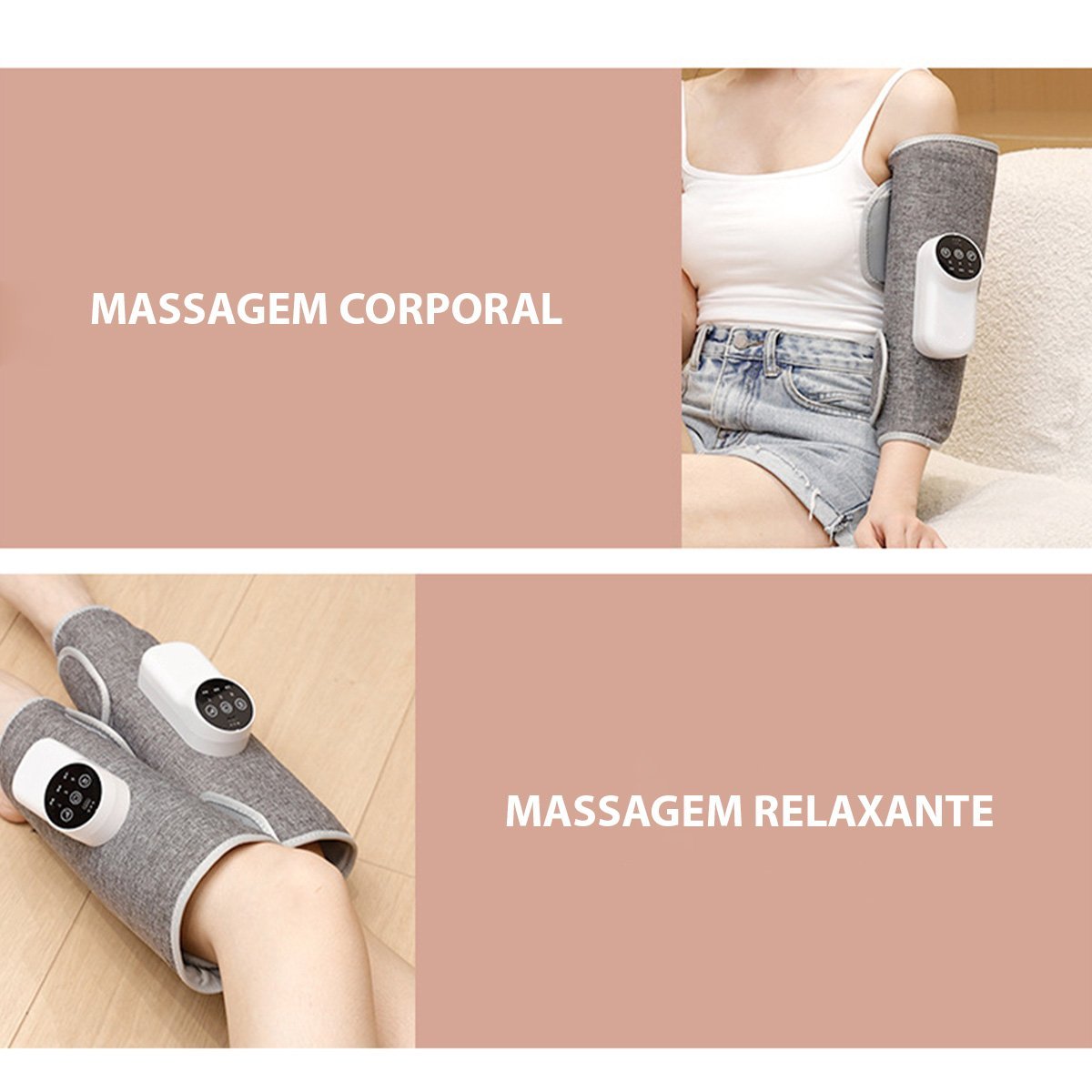 Massageador Compressao Pernas Panturrilha Pes 3 Modos Aquecimento Massagem Relaxante Corpo Portatil  - 6