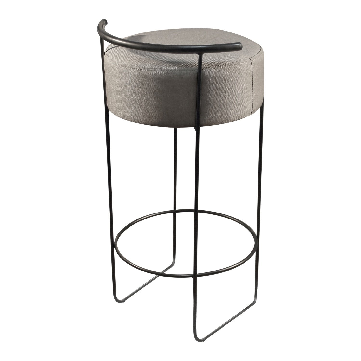 Banqueta Olivia em Linho e Base Metal Preto Agarb Decor:linho Cinza - 3