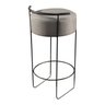 Banqueta Olivia em Linho e Base Metal Preto Agarb Decor:linho Cinza - 3
