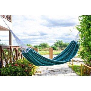 Rede de Dormir Xadrez Verde Descanso Algodão