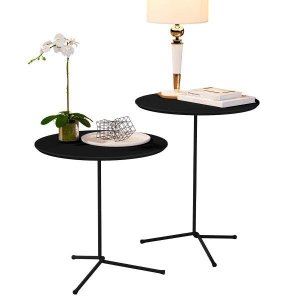 CONJUNTO DE MESAS LATERAIS VENEZA PRETA 60 CM - 50 CM