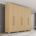 Ver imagem 1 de Guarda Roupa Casal com Pés 6 Portas 6 Gavetas 100% MDF Itália Plus Marrom/Jequitiba