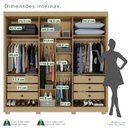 Ver imagem 5 de Guarda Roupa Casal com Pés 6 Portas 6 Gavetas 100% MDF Itália Plus Marrom/Jequitiba