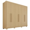Ver imagem 3 de Guarda Roupa Casal com Pés 6 Portas 6 Gavetas 100% MDF Itália Plus Marrom/Jequitiba