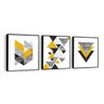 Conjunto 3 Quadros Decorativos 58x58 Cm Formas Amarelas E Cinzas - 1