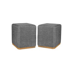 Kit Puff Quadrado Grande Cor Cinza