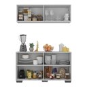 Ver imagem 4 de Kit Armário de Cozinha Aéreo e Balcão 4 Portas Multimóveis Mp2171 Branco/preto